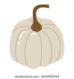 Ilustração de doodle de abóbora de outono, abóbora isolada, outono acolhedor colorido