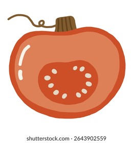 Ilustração de doodle de abóbora de outono, abóbora isolada, outono acolhedor colorido