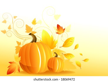 Autumn Pumpkin Elements - vector illustration.