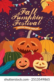 Autumn Pumpkin Festival Poster Background Image
