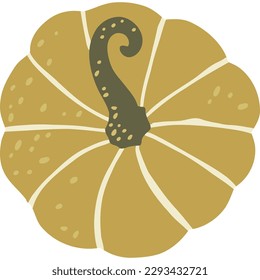 Autumn pumpkin. Hand drawing vector illustration. Isolated elements for design.