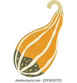 Autumn pumpkin. Hand drawing vector illustration. Isolated elements for design.