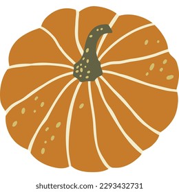 Autumn pumpkin. Hand drawing vector illustration. Isolated elements for design.