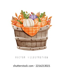 Autumn pumpkin, happy fall, vector illustration