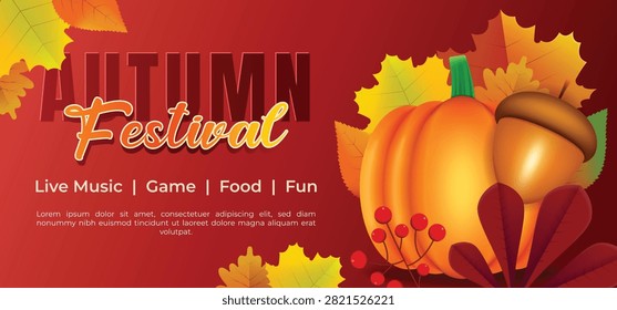 Autumn Pumpkin Harvest Background with Warm Seasonal Foliage