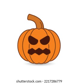 Autumn pumpkin icon. Cartoon of autumn pumpkin vector icon for web design