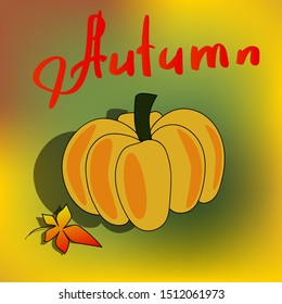 Autumn pumpkin leaf vector illustration isolated objects