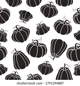 Autumn pumpkin pattern in doodle style. Suitable for decorating autumn holidays, Halloween, various food items and fun prints.