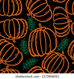 autumn pumpkin seasonal vector seamless pattern