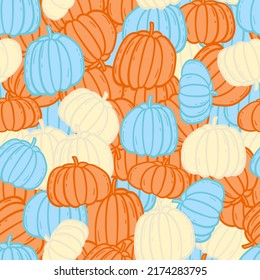 autumn pumpkin seasonal vector seamless pattern