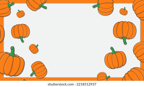Autumn Pumpkin Thanksgiving Background Design Template. Pumpkin Cartoon Vector Illustration. Harvest