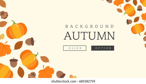 Autumn pumpkins and acorns