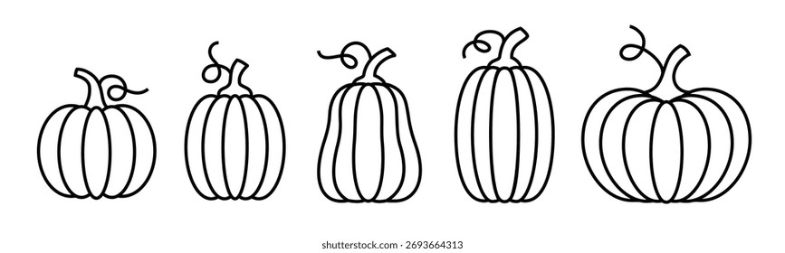 Herbst Kürbisse Illustration Design-Set