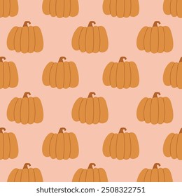 Ilustración vectorial de fondo de patrón de calabazas de otoño