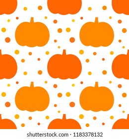 Autumn pumpkins seamless pattern.Vector illustration