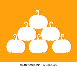Autumn pumpkins stack.  Vector illustration