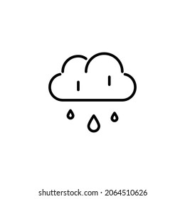 Autumn rain from a cloud. Pixel perfect, editable stroke line art icon