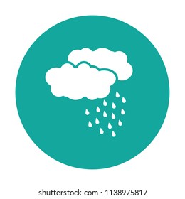 Autumn rainy clouds vector icon