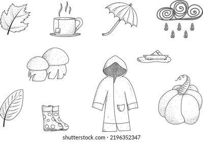 autumn and rainy mood set