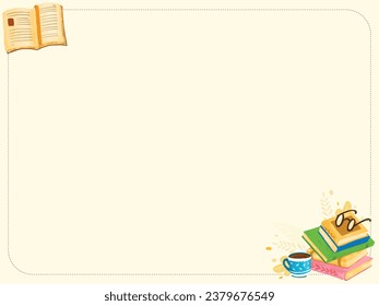 autumn read book frame corner edge decoration board vector illustration design
