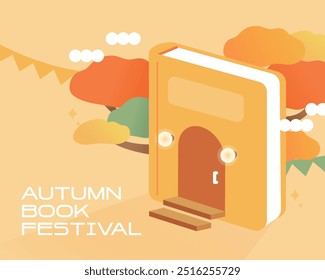 Autumn Reading, Text Hip Illustration