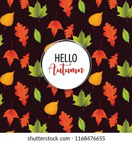 Autumn realistic leaf pattern