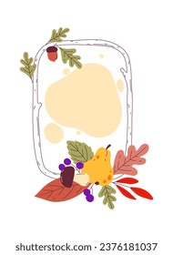 Autumn Rectangle Frame Vector Illustration