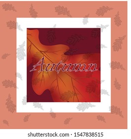 Autumn red background Vector illustration sale card