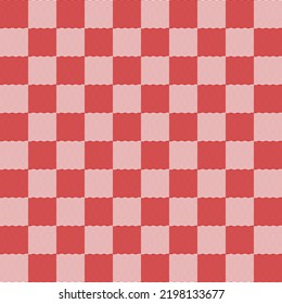 Autumn Red Checkerboard Plaid Retro Seamless Pattern Vector Background. Abstract Textured Checkers Vintage Winter Fall Cozy Repeat Texture Wallpaper, Warm Textile Textured Design.