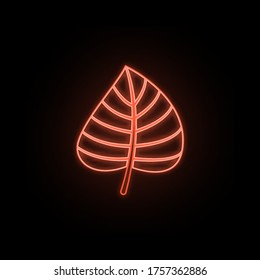 Autumn red color leaf neon icon. Simple thin line, outline vector of leaf icons for ui and ux, website or mobile application