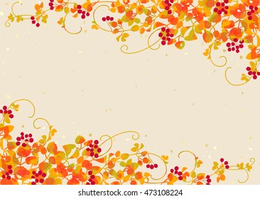 Autumn red fruit of the vine background