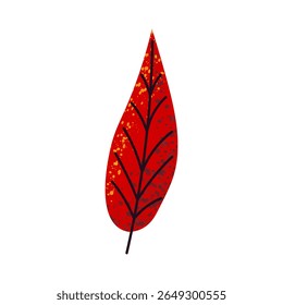 Autumn red leaf. Bright stylized autumn leaf