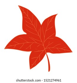 autumn red leaf doodle isolated vector for design and decoration