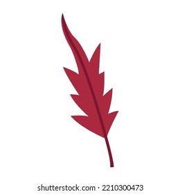 Autumn red leaf. Simple cute clipart for seasonal design. Fallen leaves. Decorative element for the harvest festival, Halloween, Thanksgiving.