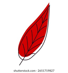 Autumn red leaf. stylized autumn leaf