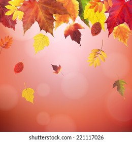 Autumn Red Vintage Border With Gradient Mesh, Vector Illustration