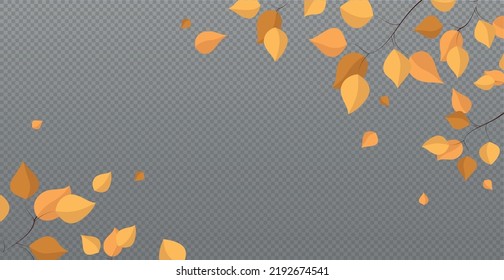 Autumn red and yellow leaves, web template transparent background - Vector illustration