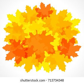 Autumn red and yellow maple leaf background. Design orange maple leaves on white vector background for card, banner and autumn sale poster template