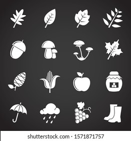 Autumn related icon set on background for graphic and web design. Simple illustration. Internet concept symbol for website button or mobile app.