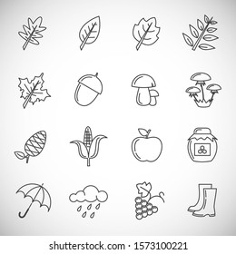 Autumn related icons set on background for graphic and web design. Simple illustration. Internet concept symbol for website button or mobile app.