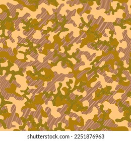 L'Automne A Répété Les Nuages Vectoriels De Camo. Motif Harmonieux De Camouflage Du Désert. Camouflage Harmonieux Beige Répété Conception Vectorielle Abstraite Répétée. Motif Graphique Numérique Harmonieux Vert. Camoflage
