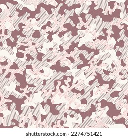 Envoltura de vectores creativos repetidos en otoño. Papel gráfico de la guerra en Beige. Patrón sin problemas de Camuflaje del Desierto del Pintura de Camuflaje. Camoflage de arte gráfico del círculo sin foco en Khaki