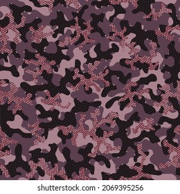 Autumn Repeated Doted Graphic Clouds. Khaki Camouflage Seamless Pattern. Black Repeated War Vector Camouflage. Camouflage Man Brown Seamless Creative Graphic Pattern. Dark