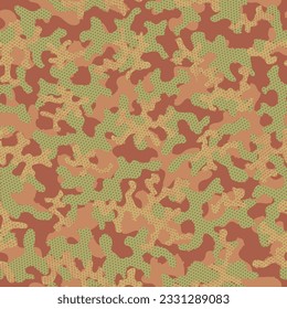 Autumn Repeated Soldier Graphic Texture. Green Repeated Creative Vector Backdrop. Camouflage Desert Brown Seamless Digital Graphic Clouds. Khaki Camouflage Seamless Pattern. Camoflage