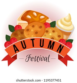 autumn ribbon with snacks
