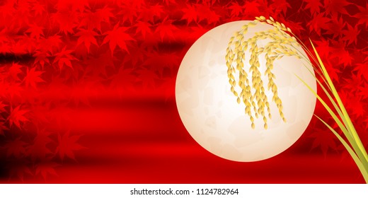 Autumn rice scenery background