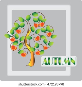 Autumn. Ripe apples.Design frames for your banner. Vector image