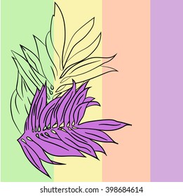 Autumn romantic pattern of autumn leaves lilac and purple colors