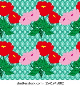 Autumn Rose Seamless Pattern. Autumn Background. Rose illustration