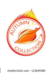 autumn round falling sticker